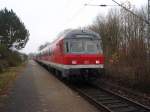 Ein Karlsruher Steuerwagen als RB 50 Mnster (Westf.) Hbf - Dortmund Hbf in Davensberg. 06.12.2008