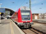Ein Doppelstocksteuerwagen als RE nach Leipzig Hbf in Halle (Saale) Hbf. 15.03.2008