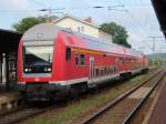 Ein Doppelstock Steuerwagen als RB 41 Eichenberg - Nordhausen bei der Einfahrt in Leinefelde. 05.07.2008