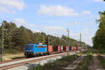 BR 140 050-3 von Press mit Containern durch Schwanheide Richtung Hamburg am 10.5.2025