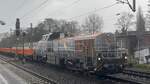 BR 4185 026-6 der HRS mit Schttwagen bei der Durchfahrt HH-Harburg. 20.Dezember 2024