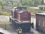 BR 199 874-9 der HSB steht in der Abstellung in Wernigerode. 24.05.2025