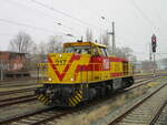 MEG 217 ( 275 217-8 )bekam,am 05.Februar 2025,in Bergen/Rgen Rangierfahrsignal.