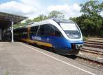 VT 773 der NordWestBahn als RB 84 aus Paderborn Hbf in Holzminden. 10.08.2008