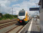ET 445 100 der Ostdeutschen Eisenbahn als RE 8 nach Berlin Hbf in Elsterwerda. 18.07.2025