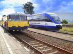0009 und Messtriebwagen in Torgelow
