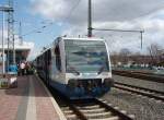 Ein RegioSprinter der Rurtalbahn als RB 21 nach Heimbach in Dren. 12.04.2008