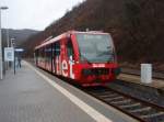 Ein RegioSprinter der Rurtalbahn als RB 21 aus Dren in Heimbach. 08.03.2009