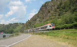 410 als RB10 25019 Neuwied - Wiesbaden kurz hinter der Loreley. 20.07.24