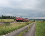 112 139-1 zieht bei Oberdachstetten den Ersatzzug RE80 Treuchtlingen - Würzburg. 02.07.24