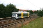 NEB VT007 Lz auf berfhrungsfahrt. Der Triebwagen hat noch die Farben von TransRegio (Bornholmer Str, 15.06.2009)