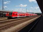 Ein Doppelstock Steuerwagen als RE 1 nach Koblenz Hbf in Saarbrcken Hbf. 30.05.2009