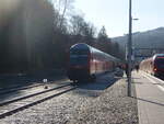 Ein Doppelstock Steuerwagen als RB 97 nach Korbach Hbf in Brilon Wald. 01.02.2025