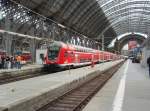 Ein Doppelstock Steuerwagen als RE aus Siegen in Frankfurt (Main) Hbf. 19.07.2008