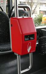 (282'719) - VB Biel - Nr. 159/BE 921'159 - Mercedes (ex STI Thun Nr. 166) am 4. Dezember 2025 in Biel, L�hre (Detailaufnahme mit Billetentwerter)