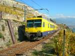 Herbstlich bunt die Natur an diesem 17. Oktober 2007, durch welche der Train des Vignes hier fhrt. 