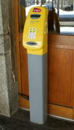 L'oblitrateur: Keine Bahnfahrt in Frankreich, ohne dass das Billet erst im Oblitrateur abgestimmpet wurde.
(Chamonix, 12. Mrz 2009)