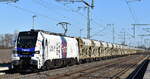 HHPI - Heavy Haul Power International GmbH, Erfurt [D] mit der geleasten ELP Eurodual Lok  20-03  [NVR-Nummer: 90 80 2159 203-9 D-ELP] und einem Baustofftransportzug (Sand) am 18.03.25 Höhe Bahnhof Rodleben.