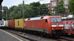 DB Cargo AG, Mainz [D] mit ihrer  152 144-2  [NVR-Nummer: 91 80 6152 144-2 D-DB]
 und einem Containerzug Richtung Hamburger Hafen am 27.05.25 Höhe Bahnhof Hamburg-Harburg.