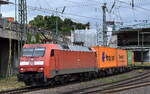 DB Cargo AG, Mainz [D] mit ihrer  152 001-4  [NVR-Nummer: 91 80 6152 001-4 D-DB] verlässt mit e4inem Containerzug den Hamburger Hafen am 27.05.25 Höhe Bahnhof Hamburg-Harburg.