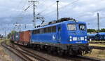 Eisenbahnbau- und Betriebsgesellschaft Pressnitztalbahn mbH, Jöhstadt (PRESS) mit ihrer  140 038-0  (NVR:  91 80 6140 851-7 D-PRESS ) für METRANS mit einem Containerzug Richtung Hamburger Hafen am 27.05.25 Höhe Bahnhof Stendal Hbf.