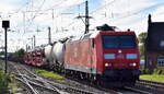 DB Cargo AG, Mainz [D] mit ihrer  185 012-2  [NVR-Nummer: 91 80 6185 012-2 D-DB] und einem gemischtem Güterzug am 24.09.25 Höhe Bahnhof Magdeburg-Neustadt.