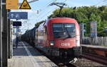 ÖBB - Österreichische Bundesbahnen [A] mit ihrem Taurus  1116 164  [NVR-Nummer: 91 81 1116 164-5 A-ÖBB] und einem Kesselwagenzug (leer) Richtung Stendel am 01.09.25 Durchfahrt Bahnhof Berlin Hohenschönhausen.