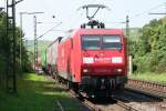 145 058 durchfhrt am 16.7.09 den Haltepunkt Ebringen