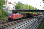 185 007 mit FZT 55834 am 29.04.2008 in Offenburg.
