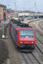 482 025, 421 393 und 421 383 mit DGS 44665 am 07.03.2009 in Offenburg.