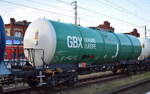 Kesselwagen vom Einsteller Greenbrier Leasing Europe B.V. mit der Nr. 37 TEN 80 D-GBXEU 7830 654-5 Zacns (GE) für die Befüllung mit Dieselkraftstoff siehe UN-Nr.: 30/1202 in einem Ganzzug am 20.05.25 Höhe Bahnhof Stendal Hbf.