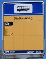 (273'662) - Qbuzz-Haltestellenschild - Ternaard, Stationsweg - am 5. April 2025