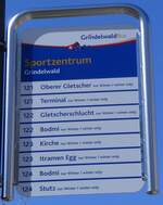 (273'280) - GrindelwaldBus-Haltestellenschild - Grindelwald, Sportzentrum - am 28. Mrz 2025