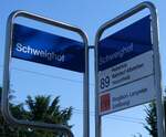 (276'087) - ZVV-Haltestellenschild - Zrich-Schweighof, Bahnhof - am 31. Mai 2025