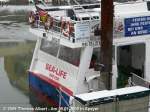 Weitere Fotos:  SEA-LIFE  (1999) - Heckansicht mit Schiffsnummer, Passagierzahl und Heimathafen Speyer. Ursprnglich war das Schiff in Born an der Ostsee beheimatet.