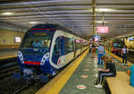 Zwei gekuppelte Elettrotreno ETR 200 (Metrostar) fahren am 15.07.2022 durch die Station Napoli – Garibaldi.