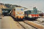 Im Bahnhof von Taormina-Giardini steht die FS E. 646 078 mit einem Regionalzug in Richtung Catania und auf Gleis zwei der FS Aln 668 1513. 

Analogbild vom April 1994