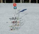 Skifahrer bei der Mittagspause.
Les Pliades im Januar 2009.