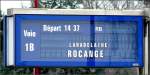 Der Fehlerteufel hat beim Zugzielanzeiger im Bahnhof von Ptange am 24.02.09 zugeschlagen. Die RB fhrt nach Rodange. (Hans) 