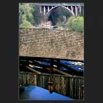 . Alt und nicht ganz so alt - Zwei Brcken ber die Murg in Forbach im Schwarzwald. Scan vom Dia (Matthias)