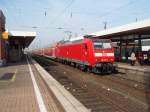 146 029 als RE 1 Aachen Hbf - Hamm (Westf.) bei der Einfahrt in Dortmund Hbf. 26.04.2009