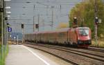 Railjet  1116 218, aufgenommen am 12.10.09, bei der Durchfahrt durch Seekirchen am Wallersee.