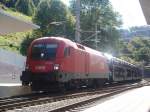 BR 1016 030 mit Autozug bei Feldkirch auf dem Weg nach Buchs am 22.09.2007