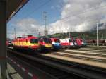 Hier ein Teil der Lokparade der EM-Loks in Wrgl beim dortigen
Bahnfest am 24. August 2008