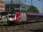 BR 1116 200 (Demokratie in Bewegung) als (RJ 287 Mnchen Hbf -> Innsbruck Hbf) durch M-Heimeranplatz. 30.05.2025