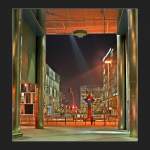 Nchtlicher Durchblick zum kleinen Schloplatz mit dem Glaskubus des Kunstmuseums im Hintergrund. DRI aus mehreren unterschiedlich belichteten Aufnahmen. (Matthias)