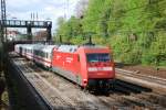 101 021 mit IC 2870 am 29.04.2008 in Offenburg.