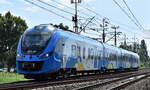 Polregio sp. z o.o. mit dem Impuls Tribzug  ED78-006  (NVR:  94 51 2 140 450-9 PL-PREG----- ) am 13.08.25 Einfahrt Bahnhof Kostrzyn nad Odrą.