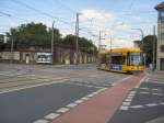 Neue Niederflurbahn 2005 in Dresden-Neustadt