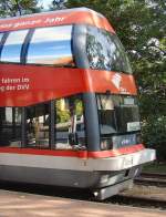 Triebwagen vor der Rckfahrt nach Dessau in Wrlitz, September 2009